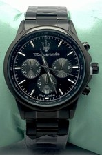 Refurbished Rare Look Maserati Black Dial Chronograph & Date Quartz Wristwatch picture