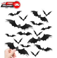 140Pcs Bats Stickers PVC 5 Sizes 3D Bats Wall Decord for Halloween Decorations picture