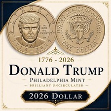 2026 Donald Trump Presidential Dollar Coin ~ Semiquincentennial US Mint Pre-Sale picture