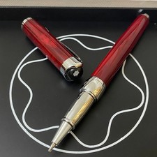 Montblancc Rollerball Pen Burgundy Red /Sliver Trim w/ Gift Box VIP Gift Rare picture