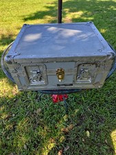 Vintage Anvil Case ,metal edging, butterfly latches, and a central padlock loop. picture