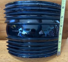 Antique Nautical Marine Cobalt Blue glass Fresnel  LARGE Ribbed Corning picture