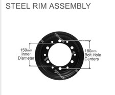 Forklift Steel Rim Split Wheel 650-10 Tire 6 Bolt R650-3 Universal picture