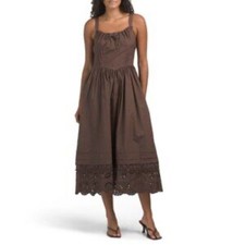 NWOT Ann Taylor Loft Midi Brown Dress Size 6 picture