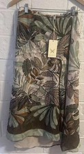 Super Natural Secret Mission Sandra Jacquard Georgette Midi Skirt Small NWT picture