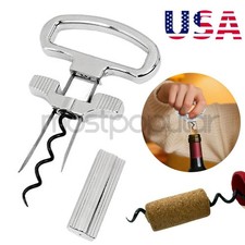 Two-Prong Cork Puller Remover Ah-So Old Wine Opener Multifunction Beer Corkscrew picture