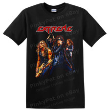 Extreme Rock Band T Shirt w/ Guitarist Singer Drummer Concert Live Rock Stage picture