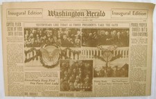 Vintage 1933 FDR President Franklin D. Roosevelt Inauguration Newspaper picture
