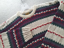 VINTAGE Eddie Bauer Fair Isle Knitted Sweater Mens XL Grandpa Nordic 90s USA picture