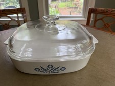 Vintage Corning Ware A-10-B Blue Cornflower 2.5 Qt Casserole Dish w/Lid A-12-C picture
