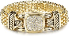 Pave Crystals Designer Inspired Statement Popcorn Chain Bracelets Women Jewelry picture
