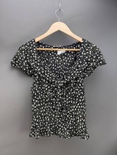 Reformation Womens Black/White Floral Print Short Sleeve Top Size M picture