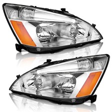 WEELMOTO Headlight Set For 2003-2007 Honda Accord 2/4-Door Left +Right Headlamps picture