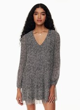 Wilfred Aritzia DAYDREAMER Black and White Pleated MINI DRESS Large picture