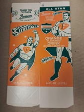 Vintage 1960s Superman Orange Drink Flattened Unused Carton NOS picture