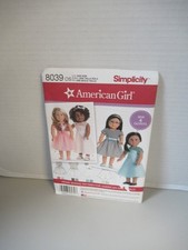 SIMPLICITY  American Girl Doll    #8039 Sewing Clothes Dolls 18” PATTERN   UNCUT picture