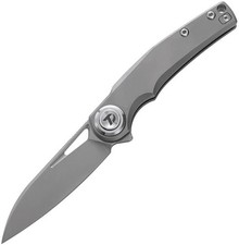 Dreamtech Button Lock Folding Knife Gray Titanium 3.25