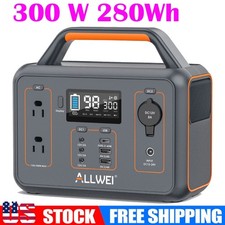 ALLWEI Portable Power Station 300W 280Wh Solar Generator for Home Camping Travel picture