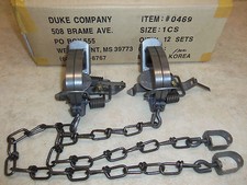 2 Duke #1 Coil Spring Traps 0469 Raccoon Muskrat Mink Nuisance Trapping 4