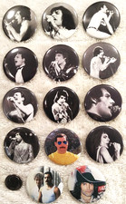 Freddie Mercury PIN BUTTON LOT 14 Small Live Concert Photos Queen Band Rare picture
