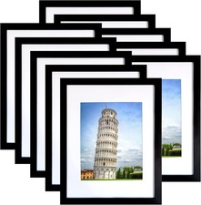 11X14 Picture Frame Set of 10, Display Pictures 8X10 with Mat or 11X14 Prints wi picture