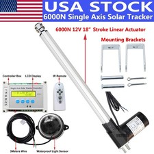 6000N LCD Electronic Single Axis Solar Tracker Kit W/ 18