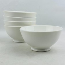 Vintage Pier 1 Solid White Cereal Soup Bowl Lot of 5 Handcrafted Italy 5.5