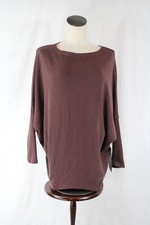 Lulus Women's Verla Washed Plum Purple Dolman Sleeve Sweater Top Size S Tunic picture