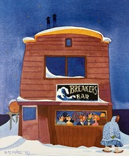Rie Munoz Happy Hour Nome 1980 Signed Limited Edition 371/500 Alaska Print picture