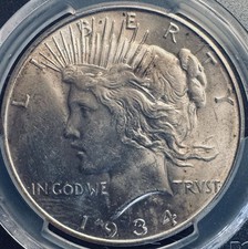 1934-D $1 VAM-2 Medium D, Peace Dollar PCGS MS62 Strong Strike CH BU picture