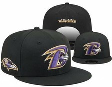 Baltimore Ravens Snapback Hat Adjustable Fit Flat Brim Embroidered Logo Cap picture