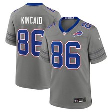 Men's Buffalo Bills Dalton Kincaid #86 Gray Nickel City Game Custom Jersey. picture