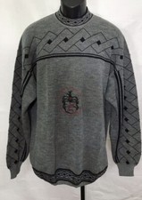 Vintage L'Uomo Di Lineadue Gray Wool Sweater Mens Size 50 (XL)   Made In Italy picture
