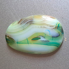 Green Onyx Agate, Polished Top Drill Hole, 52x33x5mm picture