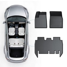 COMAUTO Floor Mats for Tesla Model X 2021-2026 2027 All Weather TPE mats 3PCS picture