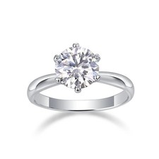 2ct Moissanite Solitaire Engagement Ring 925 Sterling Silver 6-Prong Fifty8 picture