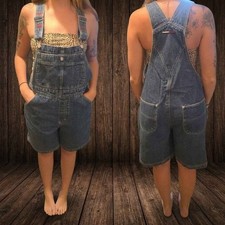 VTG Tommy Hilfiger Denim Overalls Women LARGE 90 Y2K Shorts Utility Bib picture