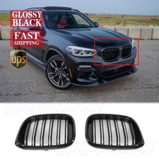For BMW X3 G01 X4 G02 M40i 2018-2021 Glossy Black ABS Front Kidney Grille Grill picture