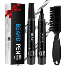 2pcs Men Beard Filling Pen Hair Grower Waterproof Filler Moustache Eyebrow Brush picture
