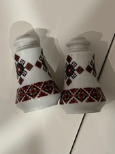 Vintage Rare Ukrainian Art By Marusha Salt and Pepper Shaker Set Folk Art picture