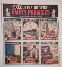 Executive Orders, Empty Promises, Cinderella Stamp Sheet of 6, Satire Perforated picture