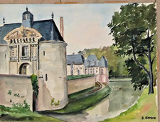 Roland Hamon - Château du Bec-Crespin - watercolor picture