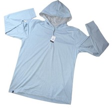 🔥 $128 Johnnie-O Golf Hooded Pullover Welsey 1/4 Zip Malibu Blue Men’s Sz M 🔥 picture