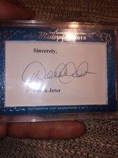 Leaf 2013  Masterpiece Derek Jeter  Autograph Cut Signature  1/1 Yankees picture