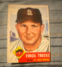 Topps 1953 Virgil Trucks #96 Base Set St. Louis Browns Autographed Card picture