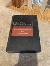 Successful Techniques for Criminal Trials Hardcover- Bailey & Rothblatt Law 1971 picture