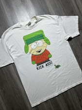 Vintage 1997 South Park Kyle Broflovski Kick Ass XL White T Shirt Rare  picture