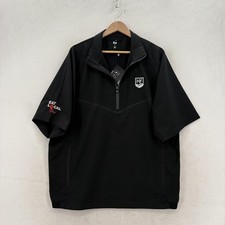 FootJoy Jacket Mens Large Black Temposeries Short Sleeve Zephyr Windshirt Golf picture