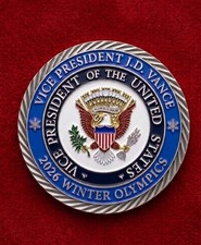 RARE Authentic Vice President JD Vance Olympics 2026 Challenge Coin Trump picture