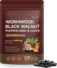 Holior Wormwood Black Walnut Clove Herbal Supplement 240 Softgels picture